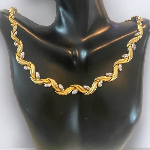 Trade Only LARGE 10mm 14K Two Tone Gold 17" Choker Collar Necklace 16.8 Grams! - Picture 12 of 12